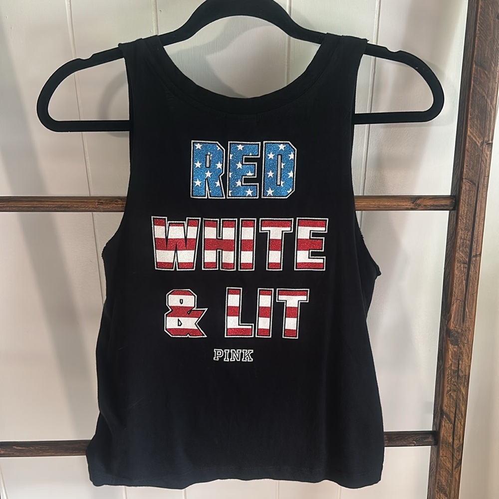 Victoria’s Secret Pink Tank ‘Red, White, & Lit’